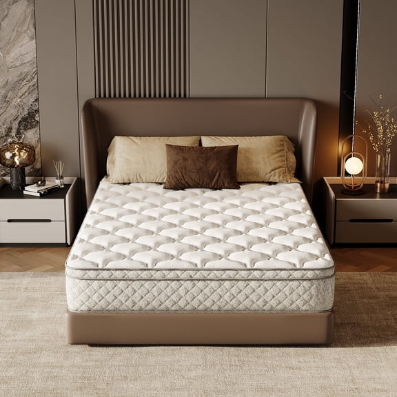 RIGO 12 Inch Full Size Hybrid Mattress in a Box, Memory Foam & Pocket Spring for Pressure Relief & Motion Isolation, Medium Firm Bed Mattress, CertiPUR-US & OEKO-TEX Certified