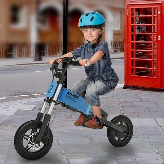 RIGO Electric Bike, 12-inch Inflatable Tire Shock Absorption, Push & Pedal Ride-Ons, Ages 3-10