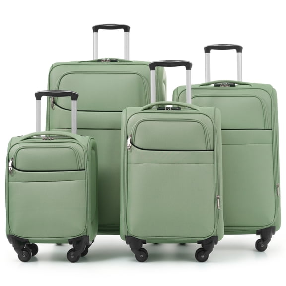 RIGO Softside 4 Piece Luggage Set, Expandable Suitcases with Spinner Wheels & TSA Lock, Lightweight Polyester Travel Luggage 18/22/26/30 Inch