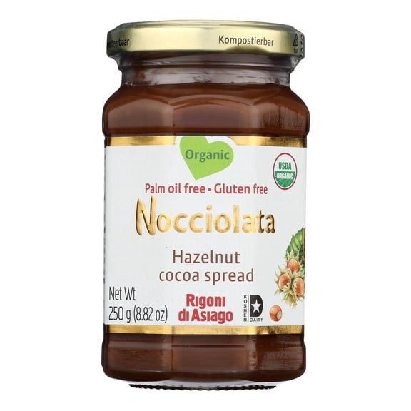 RIGONI - Organic Hazelnut Cocoa Spread - 8.82 Oz, Case of 6