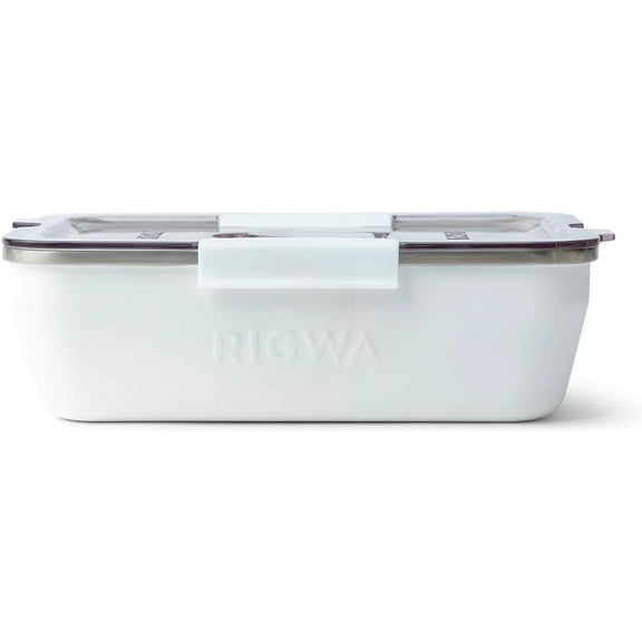 RIGWA Double-Wall Stainless Steel Insulated Food Container - Hot and Cold Insulated Travel Lunch Box with Leakproof Lid- Vacuum Sealed Containers for Food