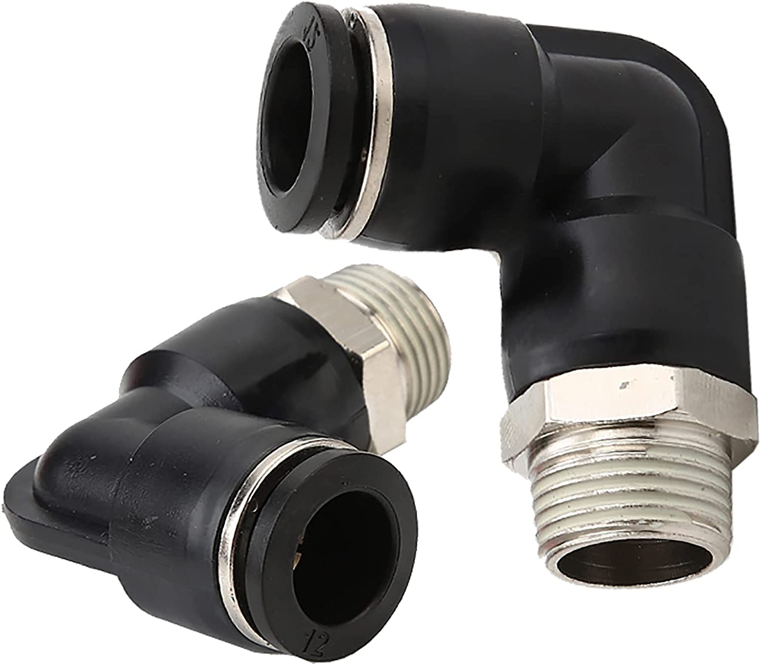 RIH Pneumatics 10pcs Male Elbow Push To Connect Fittings Push In 