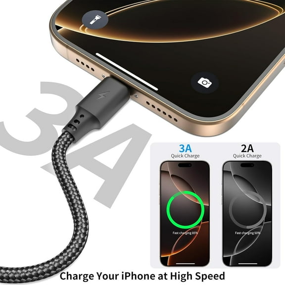 RIHJIN-1.5ft USB C Cable 3Pack, USB A to USB C Short Cable 3A Fast Charging Nylon Braided Short USB-C Cable 18 Inches Android Auto Type C Cord for iPhone 16 15 Pro/Max Samsung Galaxy S23 Utltra Googl
