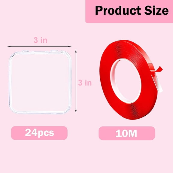 RIHJIN-24pcs Press on Nail Storage Box with 10M Adhesive Double Sided Tape Acrylic Nail Display Box Artificial False Nail Box Organizer Fake Nail Case Transparent Nail Packaging Boxes for Nail Salon