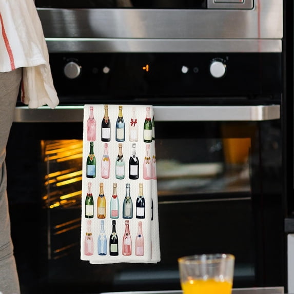 RIHJIN-Bar Cart Accessories Kitchen Towels, Bar Cart Decor, Champagne Accessories Bathroom Decor, Hostess Gifts for Women, Cocktail Gift Bachelorettes Decorative Tea Dish Towels 16x24 Inch