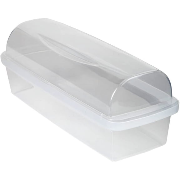 RIHJIN-Bread Storage Container - BPA Free, Transparent Plastic Bread Box - Bread Storage with Airtight Lid - Bread Keeper for Homemade Bread, Toast, and Cookies. Ideal for Travel and Holiday Treats