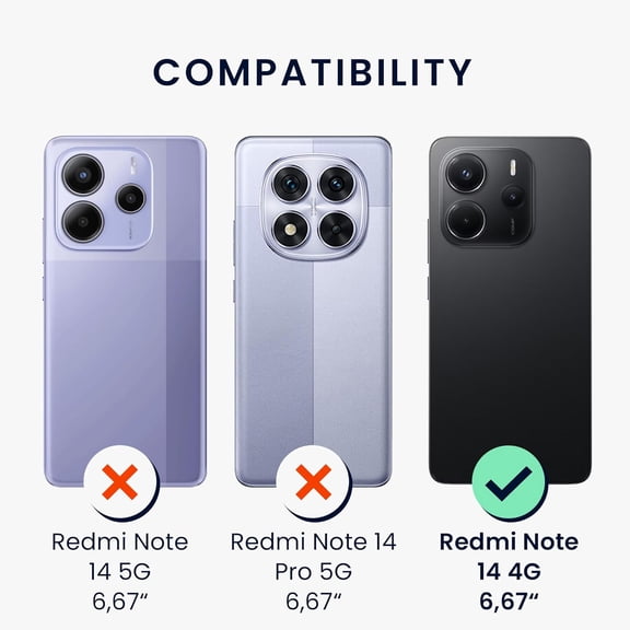 RIHJIN-Case Compatible with Xiaomi Redmi Note 14 4G (Not for 5G) Case - Protective Slim TPU Phone Cover - Soft Matte Finish - Cool Mint