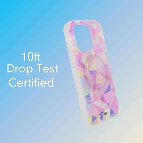 RIHJIN-Case for iPhone 15 Pro | Compatible with MagSafe | 10ft Drop Tested | Glam Prismatic