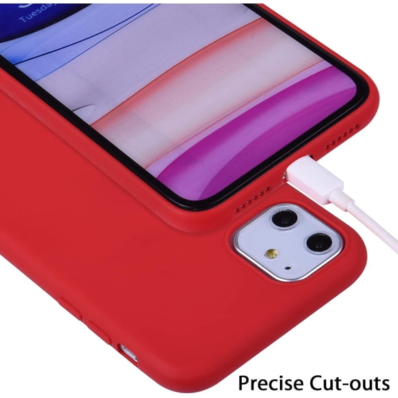 RIHJIN-Case for iPhone 11, Bundle of 5 Pack Extra Thin Slim Soft TPU Gel Protective Case Cover for iPhone 11 6.1 inch (Yellow, Red, Green, Light Blue, Pink)