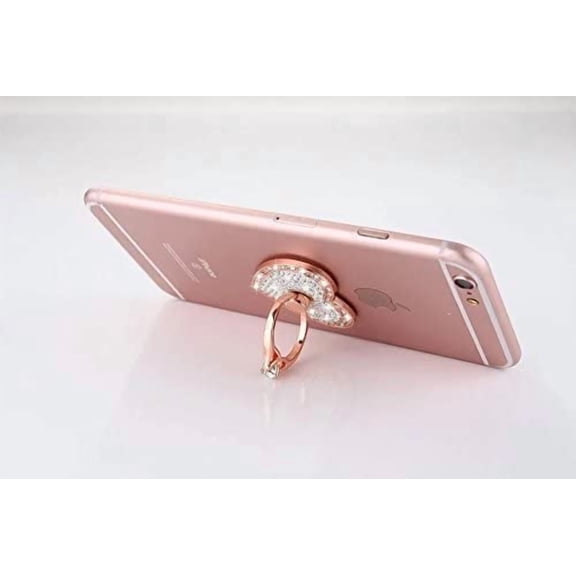 RIHJIN-Cell Phone Ring Holder,360 Rotation Diamond Metal Finger Ring Grip for iPhone iPod iPad Samsung Galaxy and Other Smartphones (Rosegold)