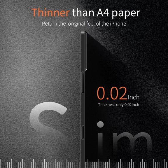 RIHJIN-Dataroad for iPhone 17 Pro Slim Case,0.2mm Fit [Paper-Thin] Lightweight Case Matte Finish PP Back Cover Protection[Anti-Fingerprints&Yellowing],Compatible with iPhone 17 Pro 6.3Inch-Black