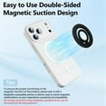 thumbnail image 1 of RIHJIN-Double Sided Magnetic Silicone Ring Grip Phone Holder, Soft and Portable, Strong Magnetic Attraction, Compatible with iPhone 17/16/15/14/13/12 MagSafe Phone Case Accessories (Black), 1 of 4