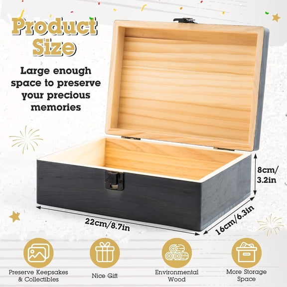 RIHJIN-Graduation Keepsake Wood Box, Class of 2026 Engraving Wooden Memory Box for High School Graduates, Engraved Graduation Gift for Him Her Memory Storage & Party Favor
