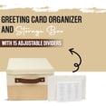 thumbnail image 1 of RIHJIN-Greeting Card Organizer Box with 15 Dividers | Holds 150+ and Collapses When not in Use | Stylish Greeting Card Storage Box Organizer, 1 of 4