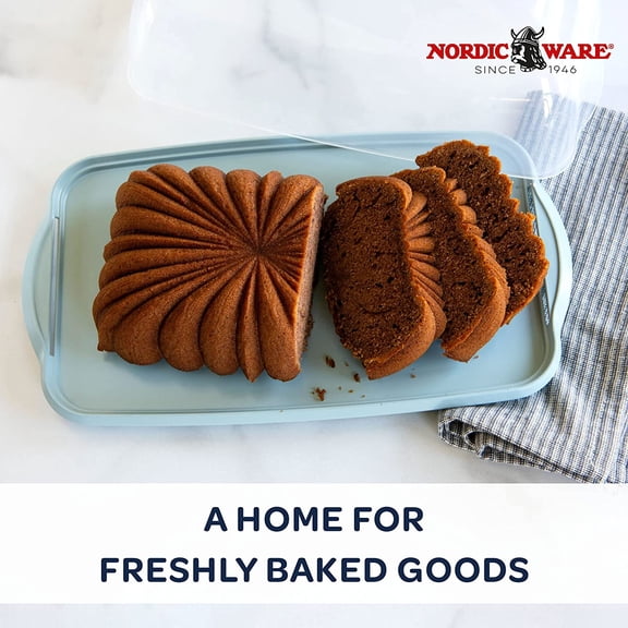 RIHJIN-Loaf Cake Keeper, Blue,12.8"L x 7.3"W x 4.6"H