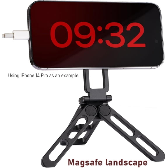 RIHJIN-MagSafe Compatible Pocket-Sized Tripod - Sturdy Magnetic Hold, Height-Adjustable for MagSafe Phones, Ideal for Vlogging