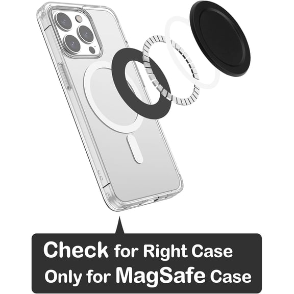 RIHJIN-Magnetic Base Basic Compatible with PopSocket Phone Grips and iPhone MagSafe Cases, Black