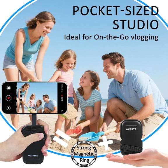 RIHJIN-Magnetic Phone Tripod Stand, Portable Mini Selfie Stick for iPhone 17/16/15/14/13/12 & MagSafe, Aluminum Angle-adjustable Foldable Strong Magnet Phone Holder, Travel Essentials, Included Metal