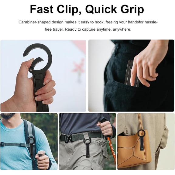 RIHJIN-Magnetic Pocket Phone Tripod Foldable for iPhone 16/15/14/13/12 Plus Pro Max Series, Aluminium Smartphone Mini Portable Tripod Cell Phone Stand Magnet Quick Mount