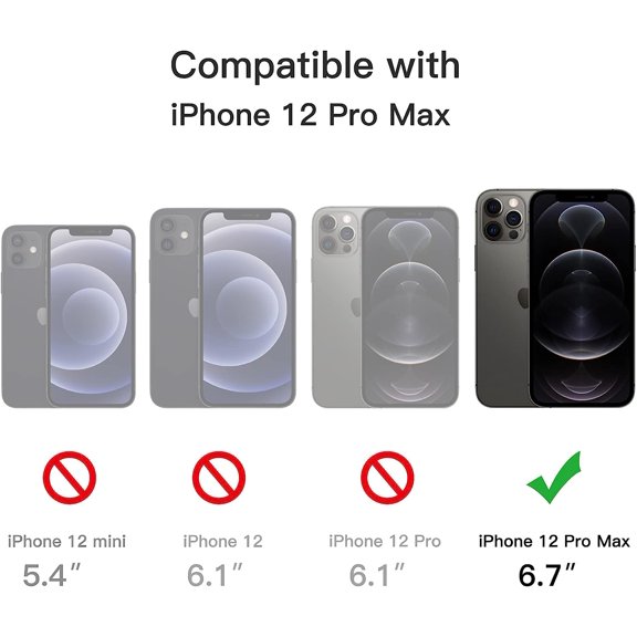 RIHJIN-Matte Case for iPhone 12 Pro Max 6.7-Inch, Shockproof Military Grade Drop Protection, Frosted Translucent Back Phone Cover, Anti-Fingerprint (Black)