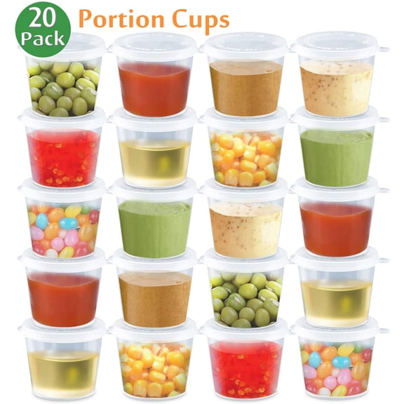 RIHJIN-Meal Prep Containers [20 Pack] 36oz 3 Compartment with Lids, Food Storage Bento Box with Souffle Cups BPA Free/Reusable/Stackable, Microwave/Freezer/Dishwasher Safe, Portion Control Black