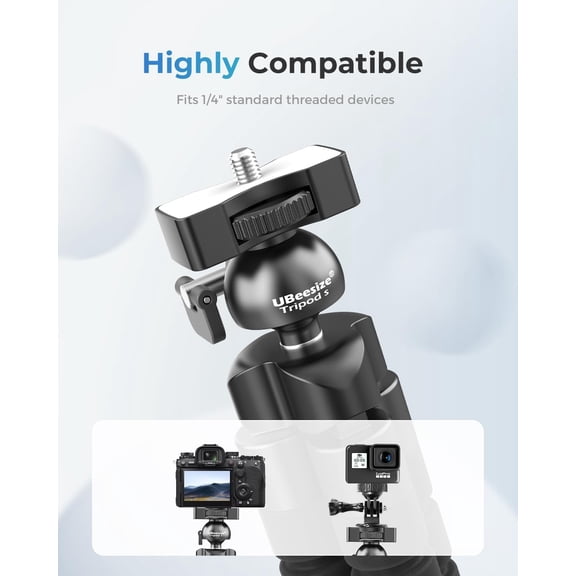 RIHJIN-Phone Tripod Pro S, Flexible Desk Stand with Wireless Remote, Mini Holder for Camera and GoPro