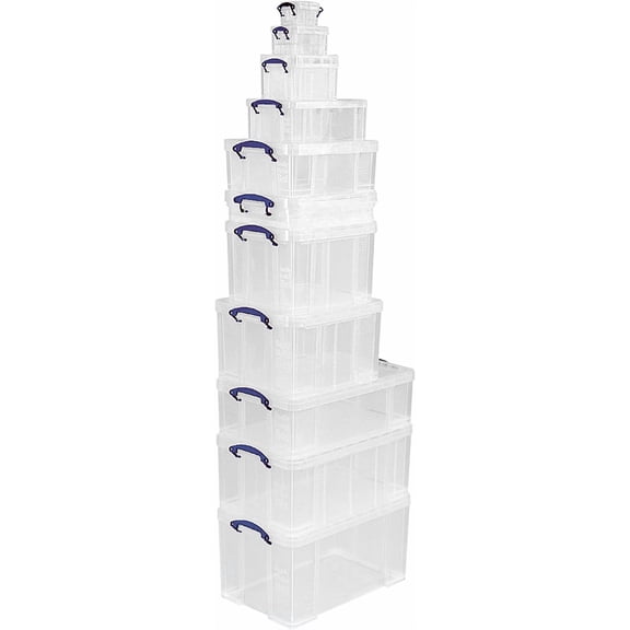 RIHJIN-Really Useful Plastic Storage Box 1.5 Litre Clear