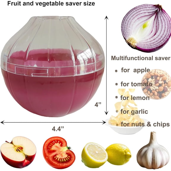 RIHJIN-Reusable Onion & Tomato Storage Containers - Freshness Saver Keepers with Transparent lid Organizer for Fridge, Onion Holder Storage Onions Keeper for Refrigerator, Fruit Storages Box