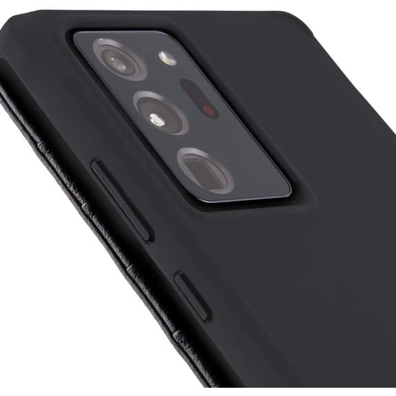 RIHJIN-Samsung Galaxy Note 20 Ultra Wallet Phone Case - 6.9" Black - Genuine Leather with Wireless Charging - Wallet Folio Case for Note 20 Ultra 5G - Landscape Stand with Cash and Card Holder