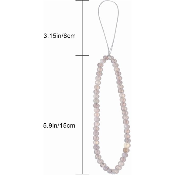RIHJIN-Semi-Precious Gem Stones Beaded Phone Charm Cell Phone Lanyard Wrist Strap Handmade Natural Gemstone Phone Chain string