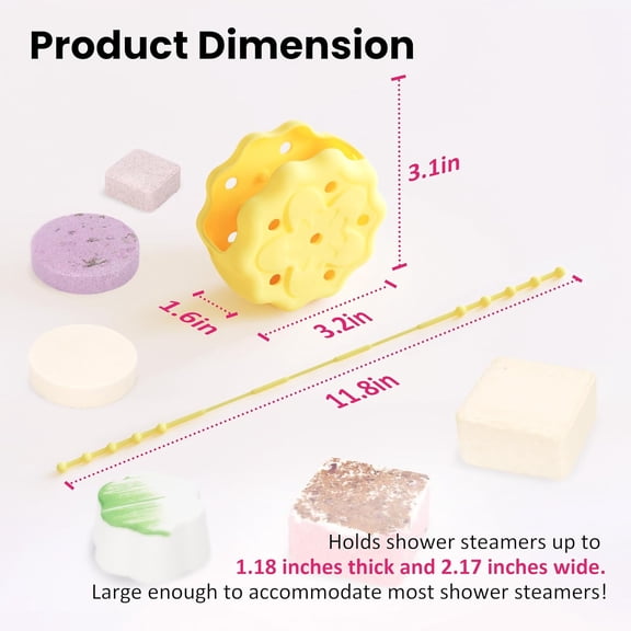 RIHJIN-Silicone Shower Steamer Holder/Tray, Long Lasting Bath Bombs Holder, Hangable&Durable Shower Soap Dish Holder, Aromatherapy Diffuser Containers, Bathroom Accessory for Decor, Blue