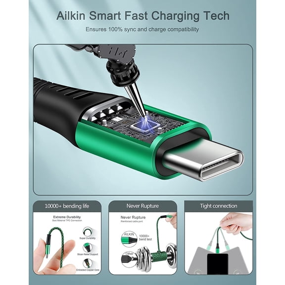 RIHJIN-USB C Charger Cable for iPhone 17 Pro Max/Plus/Air/16e, Fast Charging USBC Cord for Android & iPhone 16e, 16 Pro Max 15 Pro, Samsung Galaxy S25 Ultra S24 A17 A16, Google Pixel 9a, 10 Pro, USB-
