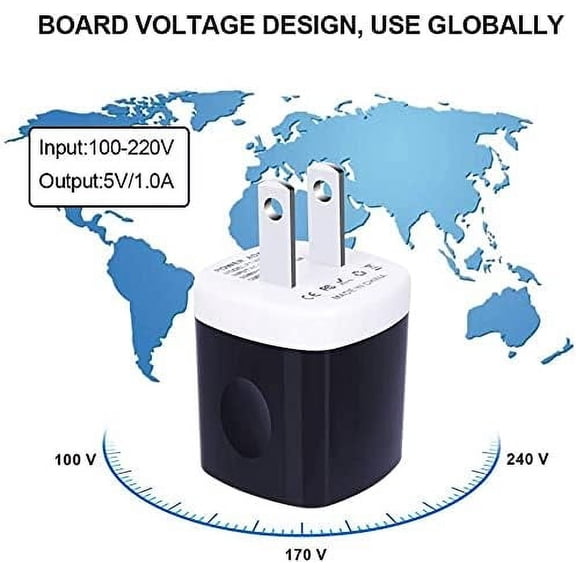 RIHJIN-USB Charger Block 10 Pack, 1A 5V Single Port Power Adapter Charging Phone Cube Box Brick Plug Pack Compatible with iPhone 14 13 12 SE 11 X 8, Galaxy S22 A13 A03S A21 Note20 A71 A51 A31 S10 S9