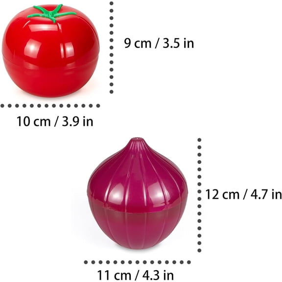 RIHJIN-Vegetable and Fruit Storage Containers for Refrigerator, Tomato and Onion Storage, Food Storage Containers with Lids, Pack of 2