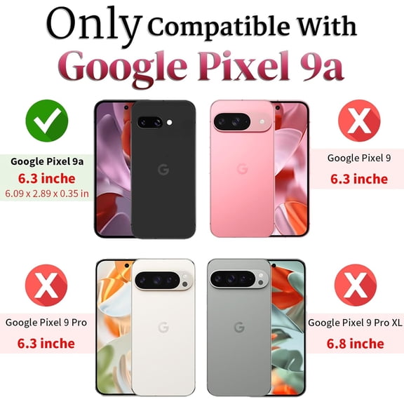RIHJIN-for Pixel 9A Case with Screen Protector: [Military Grade 20ft. Drop Tested] Ring Shockproof Protective Phone Case for - Google Pixel 9A (Blue)