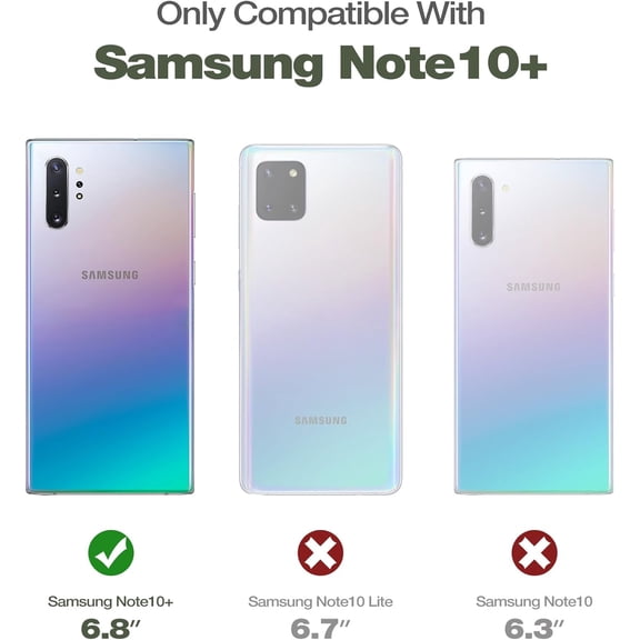 RIHJIN-for Samsung Galaxy Note 10+ Plus Case, [Built in Screen Protector and Kickstand] Heavy Duty Military Grade Protection Shockproof Protective Cover for Samsung Galaxy Note 10 Plus (Maroon Red)