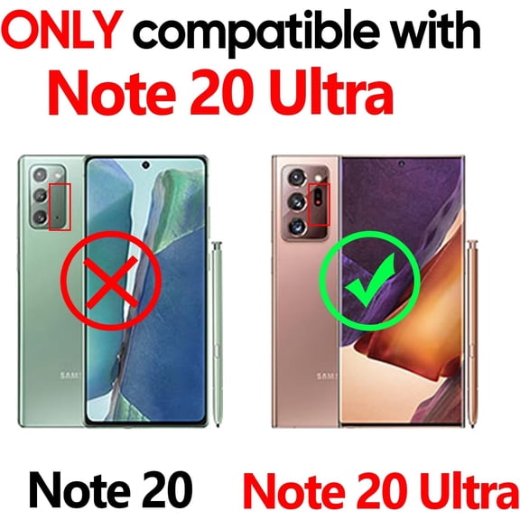 RIHJIN-for Samsung Galaxy Note-20 Ultra Case: [   ], Samsung Note 20 Ultra Case Accessorie with Camera Cover, Phone Basic Cases Android Unlocked Note20 5G Ultra with Stand, Bl
