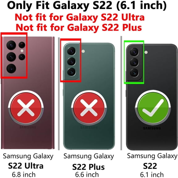 RIHJIN-for Samsung Galaxy S22 Case,with Camera Lens Cover HD Screen Protector,[Military Grade] Ring Car Mount Kickstand Hybrid Hard PC Soft TPU Shockproof Protective Case for Galaxy S22-Green