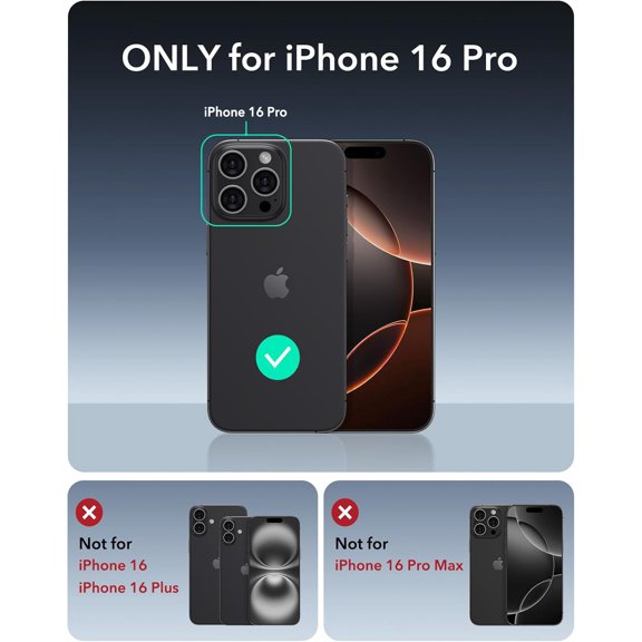 RIHJIN-for iPhone 16 Pro Phone Case with Stand, 23ft Military-Grade Drop Protection Heavy Duty Magnetic Phone Case, Compatible with MagSafe Accessories, Cyber Series, Grey