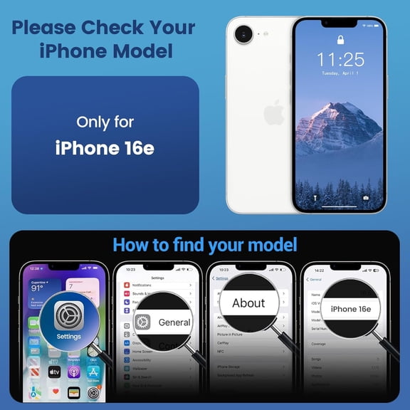 RIHJIN-for iPhone 17e Case & iPhone 16e Case, Compatible with Magsafe, Anti-Yellowing, Military-Grade Protection, Shockproof Slim Magnetic Phone Case Cover, Clear Blue