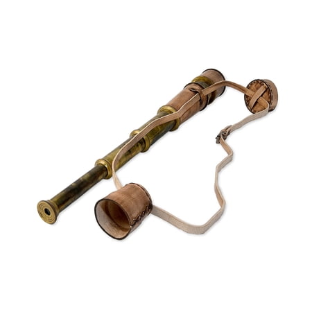 RII 12x Telescope, Functional Vintage Handcrafted Portable Collapsible Pirate Spyglass with Imprinted Leather Case, Gifting Spyglass for Kids, Travelers, Adventure Enthusiasts, Collectible 18"…