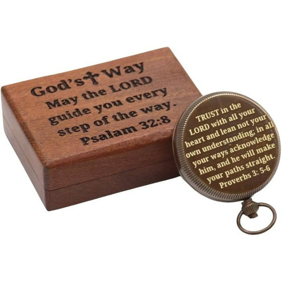 Roorkee instruments India Baptism Compass Gift for My Son, Grandson, Inspirational & Sentimental Gift with wooden box