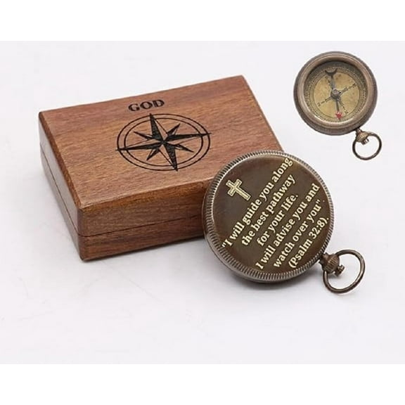 RII Baptism Compass Gift for My Son, Grandson, Teenage Boy, Confirmation, Christian, Communion, Catholic, Graduation, Inspirational & Sentimental Gift