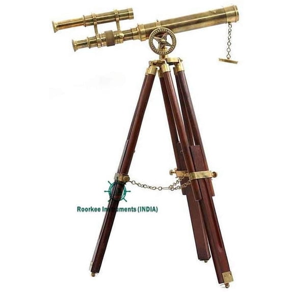 Rii Gilbert & Sons 18x Functional Telescope, Antique Pirate Spyglass with a Tripod Stand, Gifting Zoomable Spyglass for Kids.