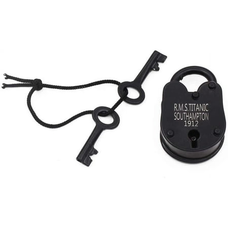 RII Iron RMS Titanic Model Padlock, Iron Jailer Lock and Keys, Addition to Pirate, Medieval & Western Collections, Antique Fully Functioning Cast Iron Lock