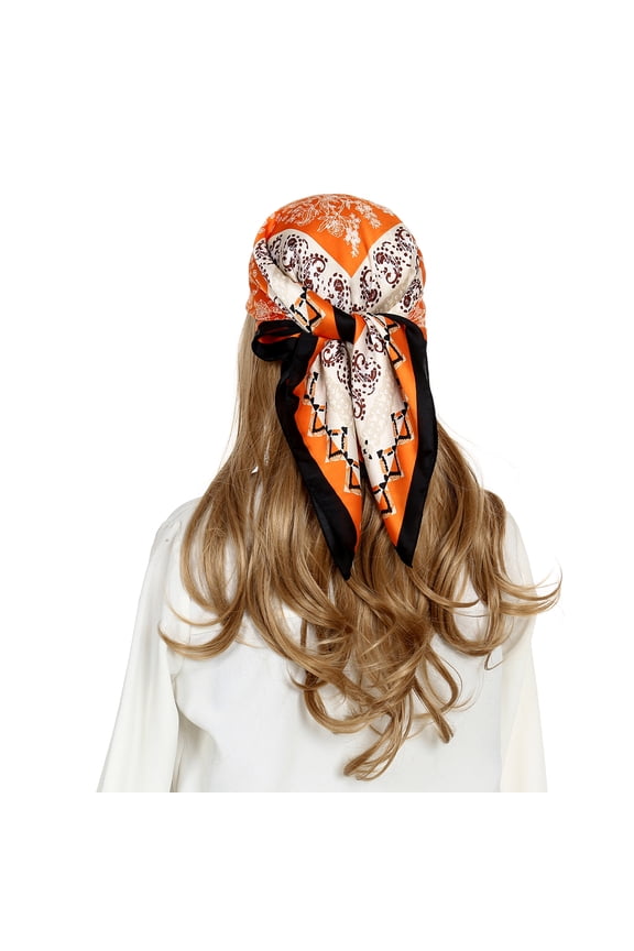 27.5 Inch Women Head Scarf Like Silk Satin Hair Scarf for Women Sleeping Square Designer Bandana Scarf for Hair Wrapping at Night