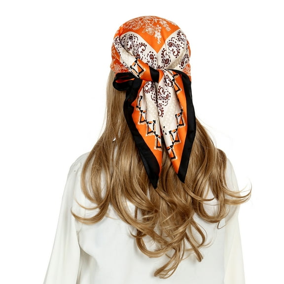 RIIQIICHY 27.5 Inch Women Head Scarf Like Silk Satin Hair Scarf for Women Sleeping Square Designer Bandana Scarf for Hair Wrapping at Night