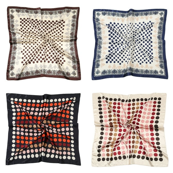 RIIQIICHY 35 Inch 4 PCS Women Head Scarf Hair Scarf Like Silk Scarf Bandana Satin Scarf for Sleeping Hair Wrapping at Night