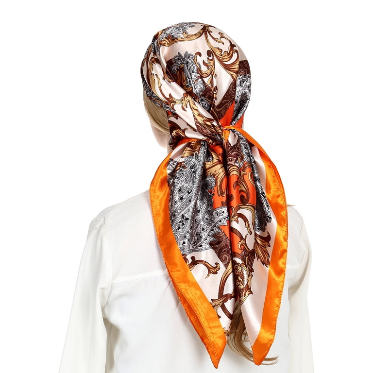 RIIQIICHY 35 Inch Women Head Scarf Like Silk Scarf Hair Scarf