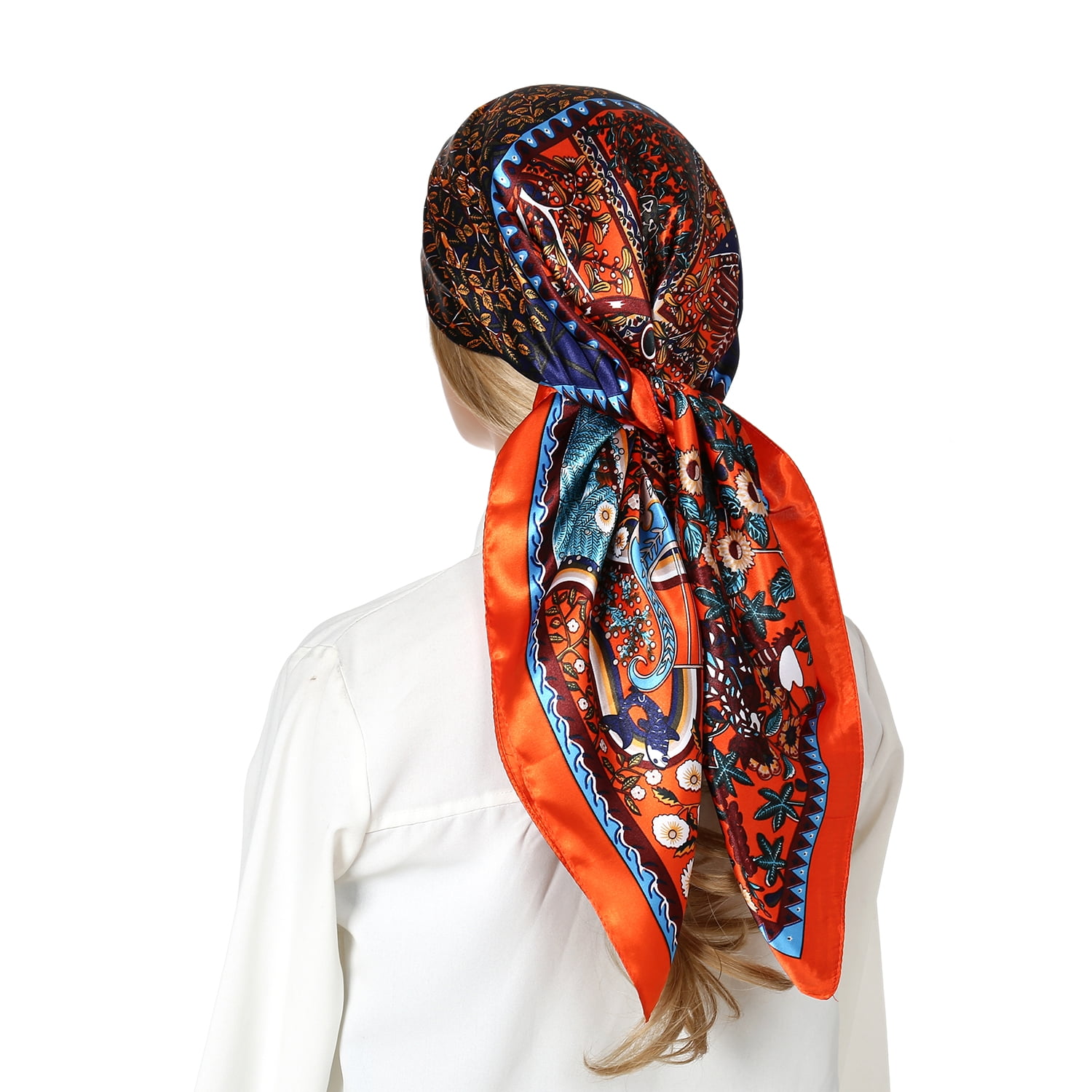 RIIQIICHY 35 Inch Women Head Scarf Like Silk Scarf Hair Scarf Bandana